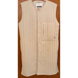 NWOT Rains Long Liner Vest Size Medium Ivory